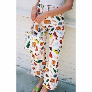 Lisa Says Gah Italian Summer Print Robyn Jeans Pants Trousers Denim Food 8
